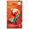 Opakowanie kapsułek do ekspresu z kolorowym ptakiem na pomarańczowym tle, z napisem "Morning Bird Oro Harmony" oraz "kompatybilne z domowymi ekspresami Nespresso® Original**". Widoczna liczba kapsułek: 10, oraz informacja o aluminiowych kapsułkach.