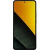Na zdjęciu widoczny jest smartfon z dużym ekranem, na którym wyświetlany jest abstrakcyjny wzór w kolorach żółtym i ciemnozielonym. Na górze ekranu znajduje się mały otwór na aparat.