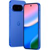 Na zdjęciu widoczny jest smartfon w kolorze indygo z dużym ekranem, na którym wyświetlany jest gradientowy obraz w odcieniach różu, niebieskiego i zielonego. Na tylnej obudowie znajduje się logo "G" oraz podwójny aparat fotograficzny umieszczony w poziome