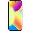 Smartfon z wyświetlaczem wypełnionym gradientem kolorów, obejmującym odcienie żółtego, różowego, pomarańczowego i niebieskiego. Na górze ekranu widoczny jest mały otwór na aparat.