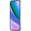 Smartfon w jasnoliliowym kolorze z dużym ekranem, na którym widoczne są gradientowe kolory niebieskiego, zielonego i różowego. Na boku urządzenia znajdują się przyciski regulacji głośności i zasilania.