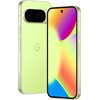 Na zdjęciu widoczny jest limonkowy smartfon z dużym ekranem, na którym wyświetlany jest kolorowy gradient. Na tylnej obudowie znajduje się logo "G" oraz podwójny aparat fotograficzny.