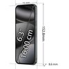 Na zdjęciu widoczny jest smartfon z ekranem o przekątnej 6.3 cala (16.00 cm), z wymiarami 152.8 mm wysokości, 72 mm szerokości i 8.6 mm grubości. Na ekranie znajduje się grafika z napisem "6.3" 16.00 cm".