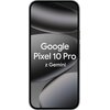 Na zdjęciu widoczny jest smartfon z wyświetlaczem, na którym znajduje się tekst: "Google Pixel 10 Pro z Gemini". Tło ekranu jest ciemne z abstrakcyjnymi, zaokrąglonymi kształtami.