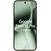 Na zdjęciu widoczny jest smartfon z wyświetlaczem, na którym znajduje się tekst: "Google Pixel 10 Pro z Gemini". Tło ekranu ma gradientowy, zielonkawy wzór.