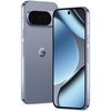 Na zdjęciu widoczny jest smartfon w kolorze szarym z dużym ekranem, na którym wyświetlany jest abstrakcyjny wzór w odcieniach niebieskiego. Na obudowie telefonu znajduje się logo "G".