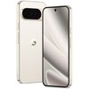 Porcelanowy smartfon z dużym ekranem, na którym widoczny jest abstrakcyjny wzór, oraz tylnym panelem z logo "G" i podwójnym aparatem. Urządzenie ma zaokrąglone krawędzie i elegancki design.