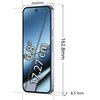 Na zdjęciu widoczny jest smartfon z ekranem o przekątnej 6.8 cala (17.27 cm), z wymiarami 162.8 mm wysokości, 76.6 mm szerokości i 8.5 mm grubości. Na ekranie znajduje się grafika przedstawiająca te wymiary.