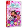 Okładka gry "Dreamworks Gabby's Dollhouse: Ready To Party" na konsolę Nintendo Switch przedstawia kolorową grafikę z postaciami z bajki. Na opakowaniu widnieje logo Nintendo Switch, tytuł gry oraz oznaczenie wiekowe 3+, a także logo Outright Games.