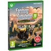 Okładka gry "Farming Simulator 25: Highlands Fishing Edition" na konsolę Xbox Series X przedstawia traktor na kamiennym moście z zamkiem i górami w tle. Na okładce widnieją napisy: "Farming Simulator 25", "Highlands Fishing Edition", "Includes Farming Sim