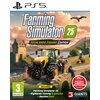 Okładka gry "Farming Simulator 25: Highlands Fishing Edition" na PS5 przedstawia traktor na kamiennym moście w malowniczym krajobrazie z zamkiem i górami w tle. Na okładce widnieją napisy: "Farming Simulator 25", "Highlands Fishing Edition", "Includes Far