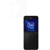 Przedstawione zdjęcie ukazuje przezroczystą folię ochronną oraz złożony smartfon z widocznym logo "3mk" na ekranie. Folia jest przeznaczona do modelu Samsung Galaxy Z Flip 6/7 FE.