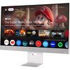 Monitor wyświetla ekran startowy z aplikacjami i filmami, w tym "The Super Mario Bros. Movie" oraz ikony aplikacji takich jak Netflix, YouTube, Prime Video, Disney+, Apple TV, Viki, Max i Spotify. Na dolnej ramce monitora widnieje logo ASUS.