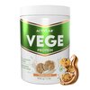 Biały pojemnik z zieloną etykietą, na której widnieje napis "ACTIVLAB VEGE PROTEIN". Na etykiecie znajdują się również informacje: "LABORATORY TESTED", "MEASURING SCOOP INSIDE", "COOKIE FLAVOUR", "500 g 1.1 lb", oraz grafika ciastek i mleka.
