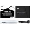 Na zdjęciu widoczne są elementy zestawu karty graficznej, w tym czarna karta z napisem "THANK YOU for Purchasing an ASUS Graphics Card" oraz instrukcja "Quick Start Guide GRAPHICS CARD" z logo ASUS. Dodatkowo, znajduje się tam biały element z napisem "ASU