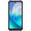Smartfon z czarną obudową i wyświetlaczem prezentującym abstrakcyjną grafikę w odcieniach niebieskiego i zielonego. Na ekranie nie ma widocznego tekstu ani logo.