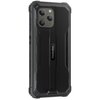 Czarny smartfon z widocznym logo "Blackview" na tylnej obudowie, posiada trzy obiektywy aparatu oraz napis "WATERPROOF" na boku. Obudowa ma wyraźne, kanciaste krawędzie i wzmocnioną konstrukcję.