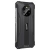 Czarny smartfon z solidną obudową, na której widoczne jest logo "Blackview". Na bocznej krawędzi znajduje się napis "WATERPROOF" oraz przyciski.
