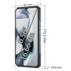 Smartfon z ekranem o przekątnej 6.56 cala (16.66 cm) jest przedstawiony z wymiarami: 81 mm szerokości, 172.2 mm wysokości i 14.9 mm grubości. Na bocznej krawędzi widoczny jest napis "WATERPROOF".