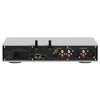 Tył srebrnego przetwornika C/A LUXSIN X9 z różnorodnymi złączami, w tym zasilaniem, USB, HDMI, oraz wejściami i wyjściami audio oznaczonymi jako AUDIO IN, SUB OUT i AUDIO OUT. Widoczne są także dwa pionowe elementy przypominające anteny oraz napisy takie 