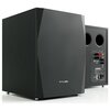 Czarny subwoofer z widocznym logo "PYLON" na przednim panelu oraz panelem tylnym z różnymi złączami i oznaczeniami technicznymi. Obudowa ma eleganckie, matowe wykończenie z delikatnym wzorem.
