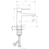 Schemat techniczny baterii umywalkowej z wymiarami: wysokość całkowita 156 mm, długość wylewki 104 mm, średnica podstawy 48 mm, kąt nachylenia wylewki 12 stopni, wysokość wylewki 87,5 mm, oraz średnica przyłącza G3/8".