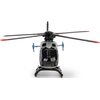 Na zdjęciu znajduje się model helikoptera ratunkowego w kolorze czarnym z czerwonymi końcówkami na łopatach wirnika. Helikopter ma szczegółowo odwzorowaną kabinę i podwozie, a na bokach widoczne są niebieskie elementy.