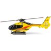 Model helikoptera ratunkowego w kolorze żółtym z czerwonymi i niebieskimi detalami, oznaczony numerem SP-HXB. Na boku widnieje napis "LOTNICZE POGOTOWIE RATUNKOWE" oraz logo z symbolem medycznym.