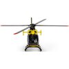 Model helikoptera ratunkowego w kolorach czarnym i żółtym, z widocznymi szczegółami takimi jak wirnik i podwozie. Na zdjęciu nie ma widocznych napisów ani logo producenta.