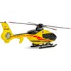 Model helikoptera ratunkowego w kolorach żółtym i czarnym z czerwonymi i niebieskimi detalami, oznaczony jako "SP-HXB" oraz "EC135". Na boku widnieje napis "LOTNICZE POGOTOWIE RATUNKOWE" oraz logo z symbolem medycznym.