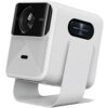 Biały projektor z czarnym panelem przednim, na którym widoczny jest obiektyw oraz napis "wanbo Smart Projector". Na boku urządzenia znajduje się czarny panel z napisem "WANBO & ACOUSTICS".