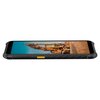 Smartfon ULEFONE Armor X12 3/32GB 5.45" Czarny UF-AX12 leży poziomo, z widocznym ekranem wyświetlającym obraz koparki na tle nieba. Na boku urządzenia znajduje się napis "TF/SIM CARD" oraz żółty przycisk.