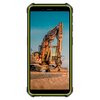 Smartfon z widocznym na ekranie zdjęciem koparki na tle nieba, z napisem "LIEBHERR" na ramieniu maszyny. Obudowa urządzenia jest w kolorze zielonym z czarnymi elementami.
