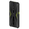 Czarny smartfon z zielonymi akcentami, widoczny z tyłu, z logo "ulefone" umieszczonym pionowo na środku. Obudowa ma teksturowane elementy i dwa obiektywy aparatu.