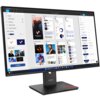 Monitor wyświetla interfejs aplikacji z różnymi sekcjami, takimi jak "Profile Page", "Analytics" i "Latest Uploads", oraz wykresami i zdjęciami. Na podstawce monitora widoczne jest logo "Lenovo".