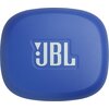 Niebieskie etui z białym logo "JBL" na środku. Etui ma zaokrąglone krawędzie i jednolitą kolorystykę.