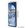 Smartfon z wyświetlaczem o przekątnej 6.74 cala (17.12 cm) ma wymiary 167.2 mm wysokości, 76.6 mm szerokości i 7.94 mm grubości. Na ekranie widoczny jest napis "realme Note 70T".