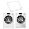 Pralka MIELE W1 WSG883 WCS 9kg 1400 obr TwinDos SteamCare AutoDos + Suszarka MIELE TSH783WP EcoSpeed z pompą ciepła + Łącznik MIELE WTV 502