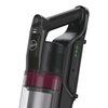 Zbliżenie na uchwyt odkurzacza z widocznym logo "Hoover" oraz przyciskiem "Turbo". Obok znajdują się wskaźniki baterii z napisem "Lithium Ion Battery".