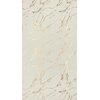Zasłona w kolorze kremowym z wzorem przypominającym marmur, z nieregularnymi, złotymi i brązowymi liniami. Produkt to "Zasłona EUROFIRANY Molly 140 x 250 cm Kremowy".