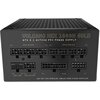Czarny zasilacz komputerowy z widocznymi gniazdami na kable, oznaczony napisami: "VOLCANO HEX 1000W GOLD" oraz "ATX 3.1 ACTIVE PFC POWER SUPPLY". Na obudowie znajdują się również oznaczenia gniazd: "PCI-E/CPU", "SATA/MOLEX", "12V-2X6", "M/B" oraz ostrzeże