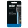 Opakowanie produktu z napisem "BRAUN Shaver Head Series 3+ Get back 100% performance*". Na dole znajduje się informacja "Replace every 18 months" oraz "Made in Germany" z flagą Niemiec.