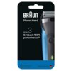 Opakowanie produktu z napisem "BRAUN Shaver Head Series 3 Get back 100% performance*". Na dole opakowania znajduje się informacja "Replace every 18 months" oraz "Made in Germany" z flagą Niemiec.