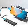 Na zdjęciu znajduje się obudowa dysku z napisem "Zenwire" podłączona do smartfona za pomocą kabla. Smartfon jest umieszczony na stojaku, a na jego ekranie widoczna jest godzina 10:38 oraz ikona blokady.