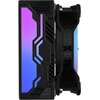 Czarny chłodzenie CPU TCOMAS SJ-R400 z widocznym gradientem kolorów od fioletowego do niebieskiego na panelu, z napisem "TCOMAS" oraz "SJ-R400" i hasłem "POWER UP TO GAMERS". Produkt ma nowoczesny design z geometrycznymi wzorami i widocznymi elementami ko