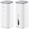 Na zdjęciu widoczny jest biały router ZTE z zaokrąglonymi krawędziami, z przodu z logo ZTE i symbolem NFC. Z tyłu znajdują się porty Ethernet, gniazdo SIM oraz przyciski z oznaczeniami "RESET" i "Wi-Fi".