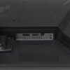 Zdjęcie przedstawia tylny panel monitora z widocznymi portami, w tym dwoma portami HDMI, jednym DisplayPort oraz gniazdem zasilania. Na obudowie znajduje się logo z napisem "GAMING".