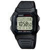 Czarny zegarek cyfrowy z wyświetlaczem pokazującym dzień tygodnia, godzinę, minuty, sekundy oraz datę. Na tarczy widoczne są napisy: "CASIO", "10 YEAR BATTERY", "WATER 100M RESIST", a także oznaczenia funkcji "SNZ", "ALM", "SIG", "ILLUMINATOR".