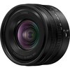 Czarny obiektyw fotograficzny z widocznymi oznaczeniami: "LUMIX" na górze oraz "S 1:4.5-6.3 / 18-40mm Φ62" na dolnej części. Obiektyw posiada pierścienie z oznaczeniami ogniskowej i przełącznik AF/MF.