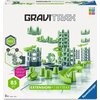 Opakowanie produktu "GraviTrax" z widocznymi elementami toru w kolorach zielonym i szarym, z napisem "85 pc" oraz "EXTENSION * SKYTRAX". W lewym dolnym rogu znajduje się informacja "8+ YEARS / JANS", a w prawym dolnym rogu logo "Ravensburger".